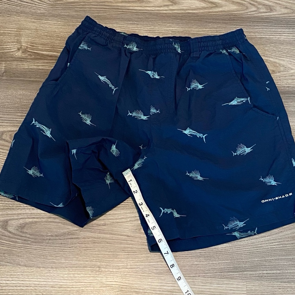 Columbia PFG Omni Shade Backcast II Lined Swim Trunks Mens Medium Marlin Navy - Picture 3 of 8